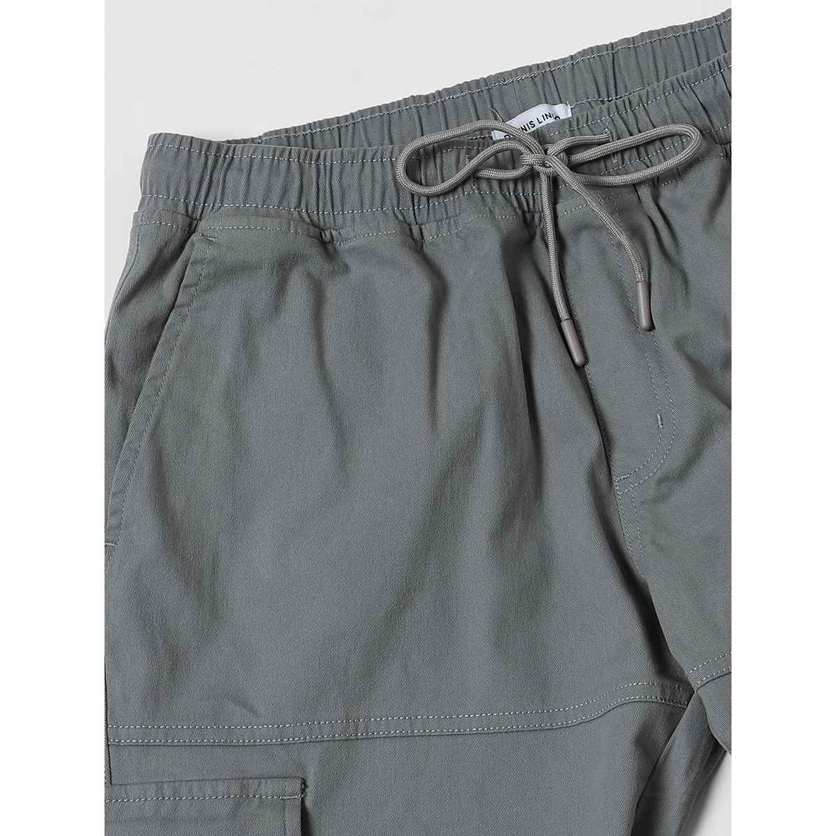 Dennis Lingo Men's Mid-Rise Plain Joggers | DLMWTS23033 AQ-36 | Aqua | 36