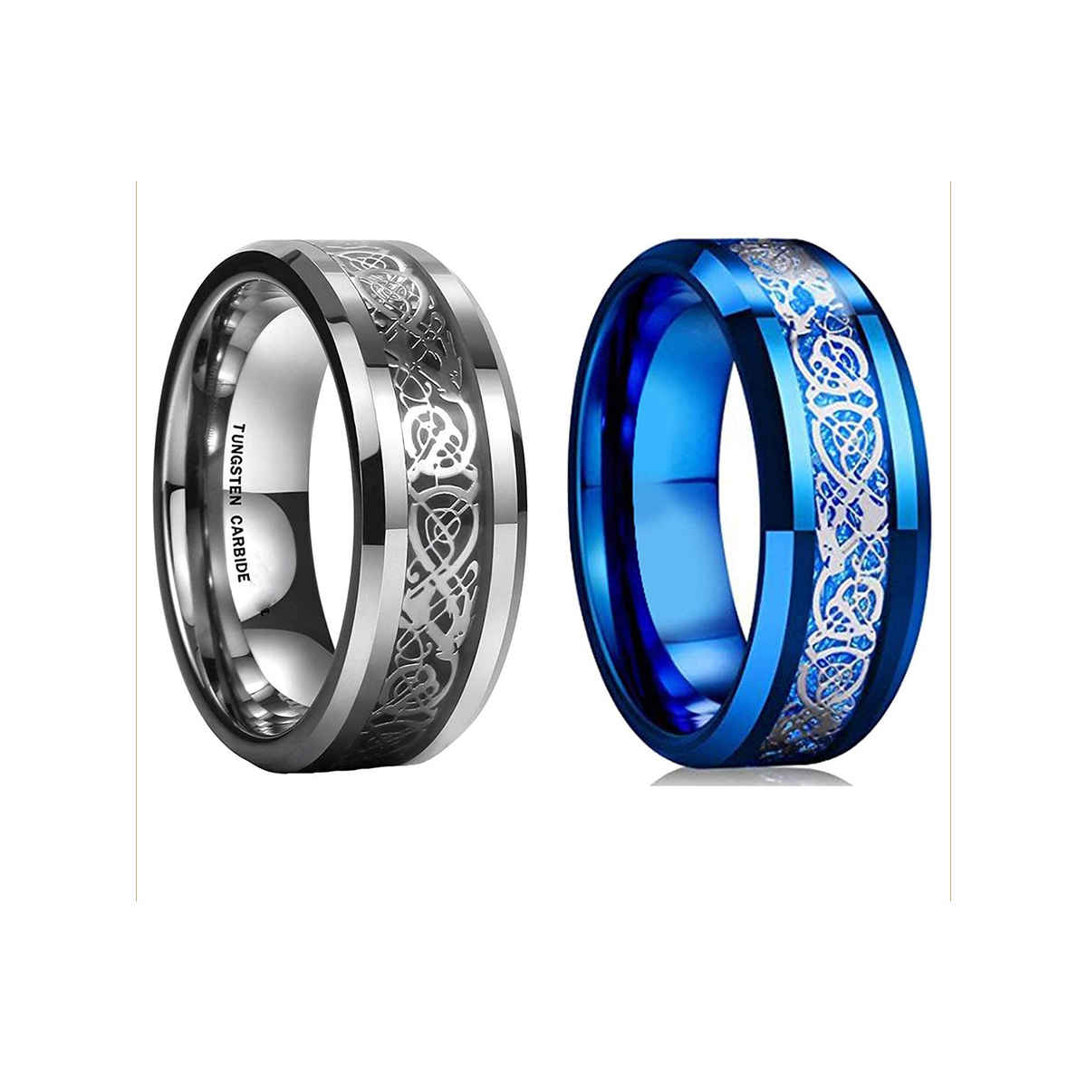 YouBella Boys/Men's Silver Plated Stainless Steel Ring Jewellery Combo (YBRG - 20113)