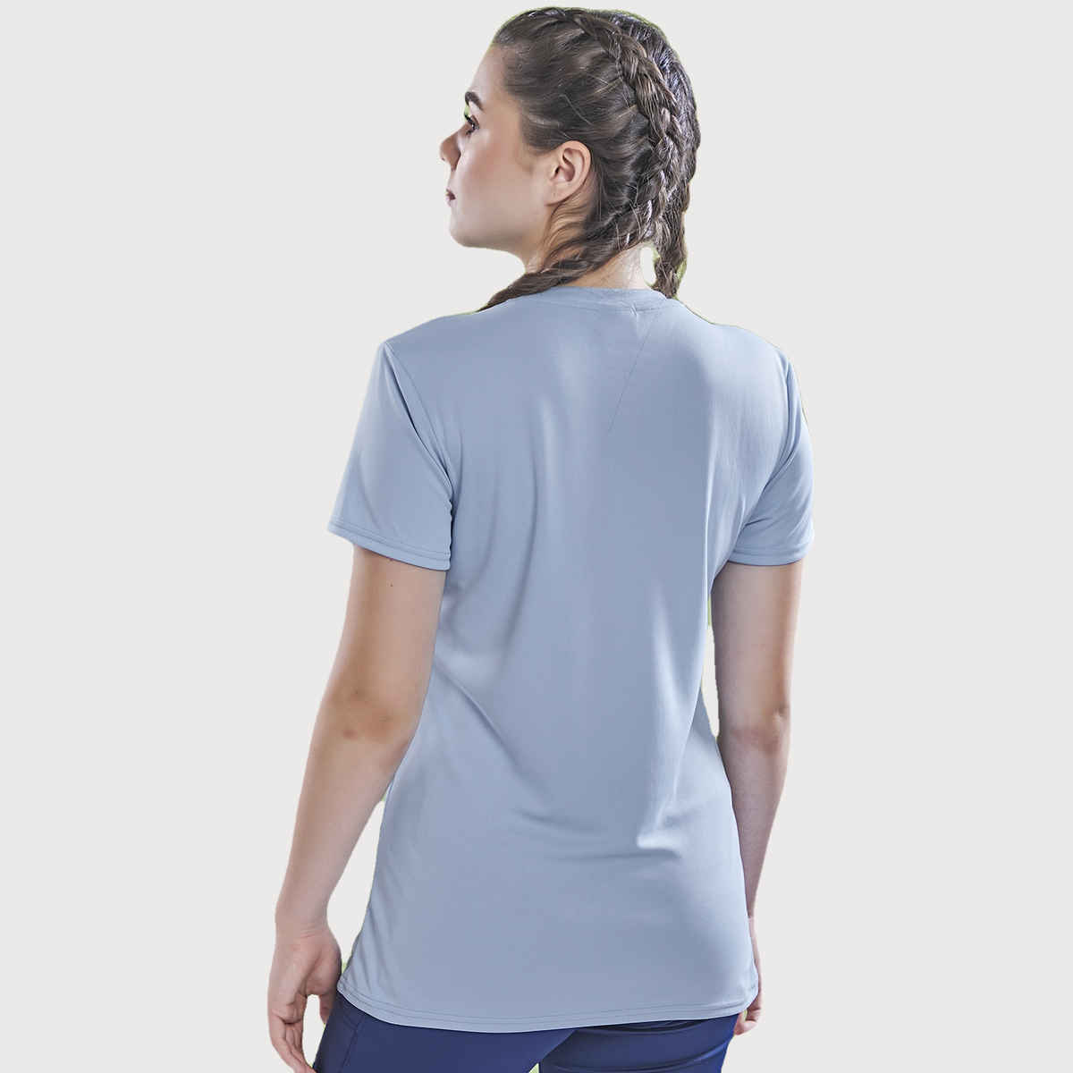 Technosport Women's Printed Slim Fit Round Neck Sports T-shirt with TECHNOCOOL+ - Omphalodes L