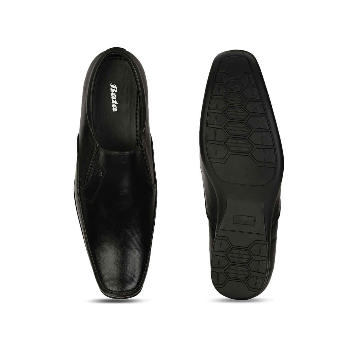 Bata Black Slip On Formal Shoes For Men | 8 UK