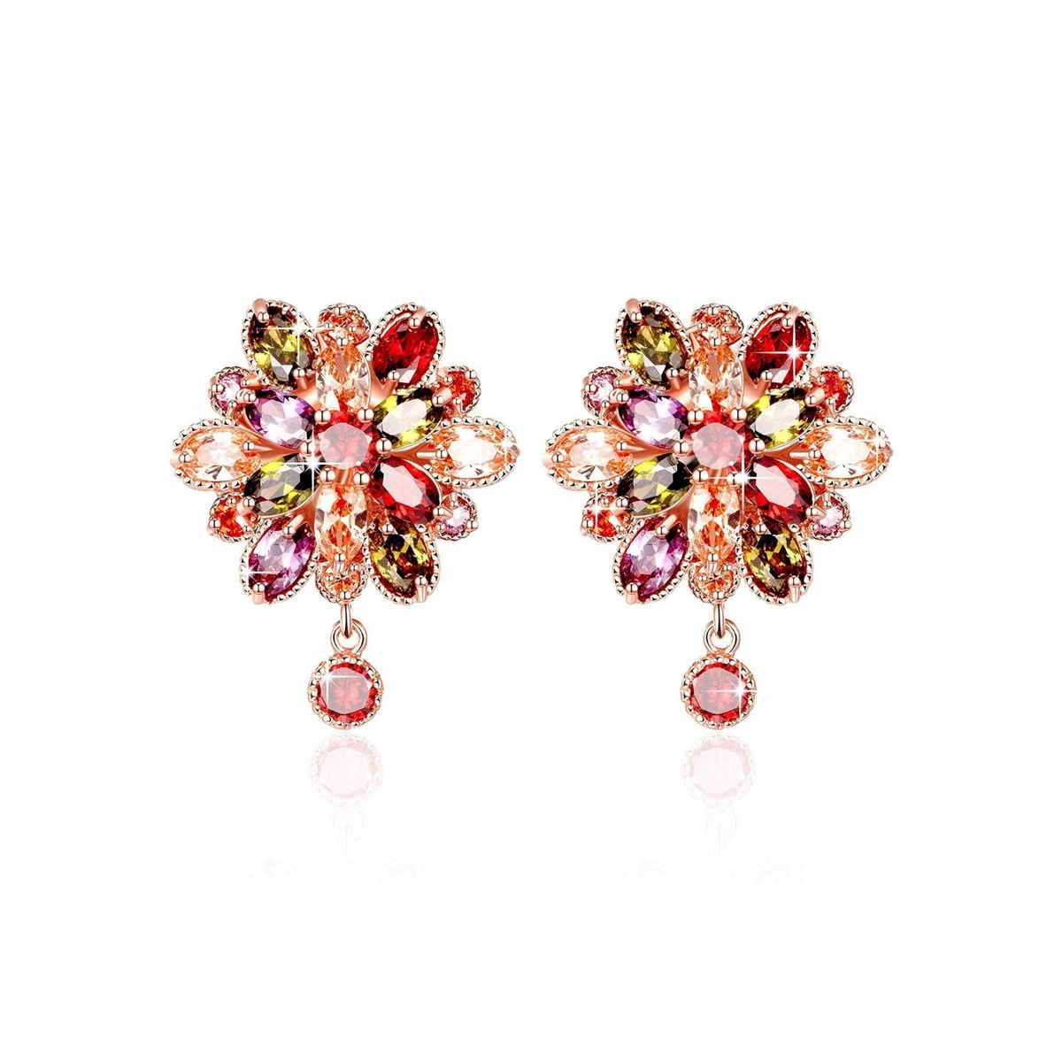 YouBella Collection Swiss Zircon Rainbow colors Exquisite Earrings for Women & Girls (YBEAR - 31128)