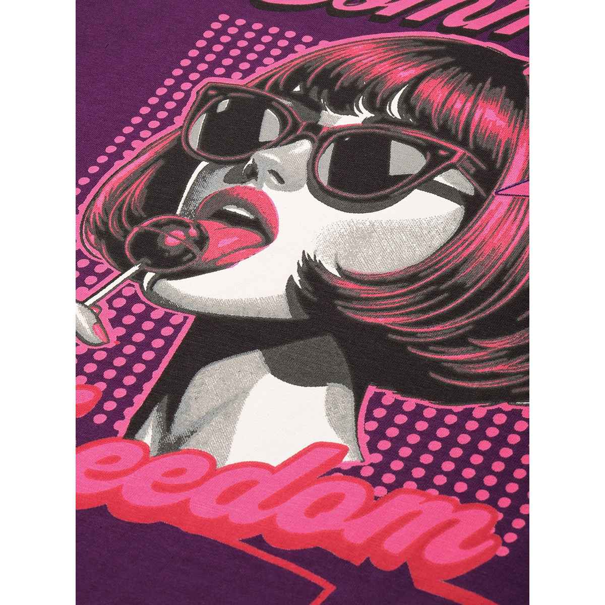 Dillinger Women's Oversized Printed T-shirt | WMNOVR046GRL | Lavender - M