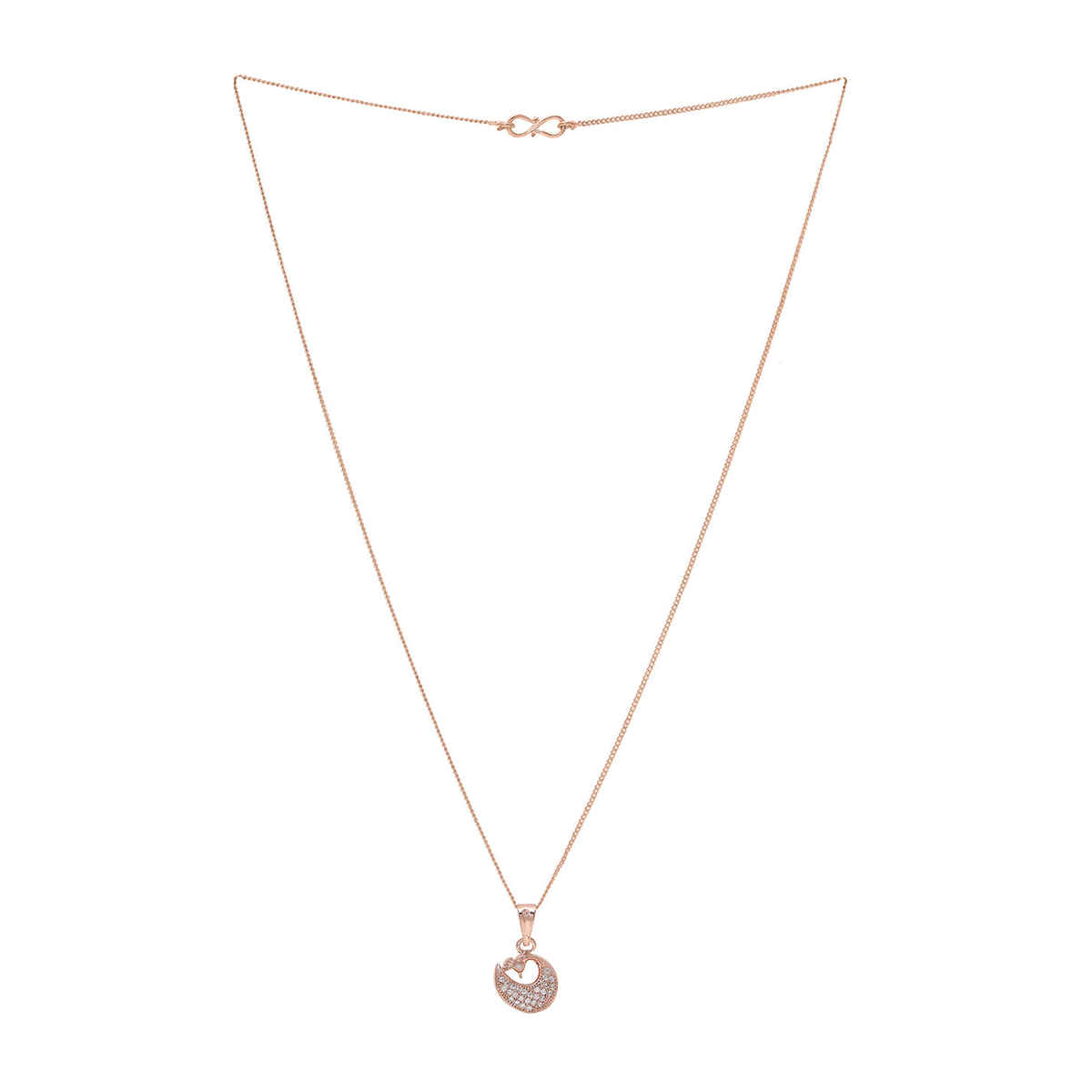 Priyaasi Radiant Rose Gold Plated American Diamond Necklace