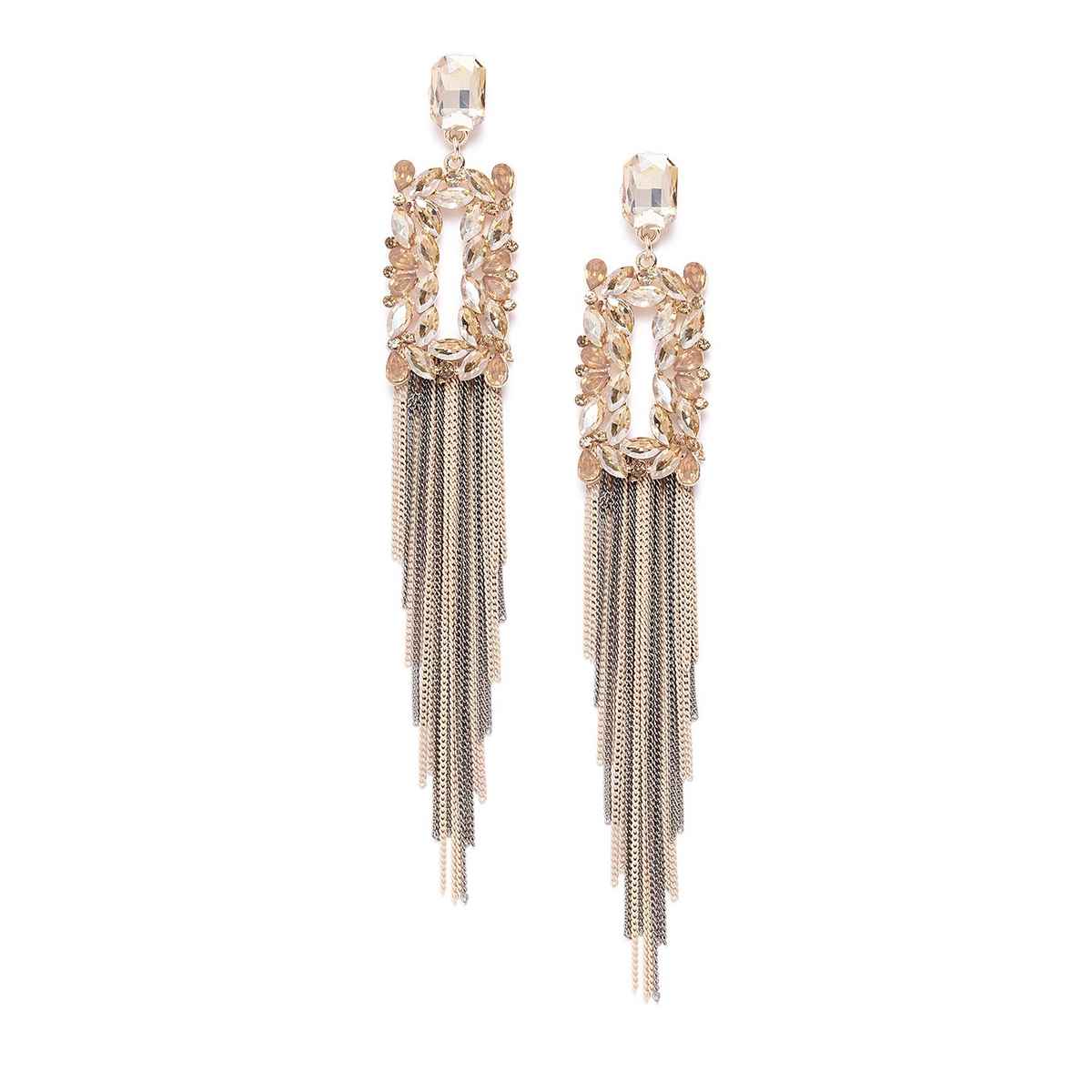 Youbella Jewellery Earings Crystal Tassel Handmade Earrings For Girls And Women (Brown)(Ybear - 32804)