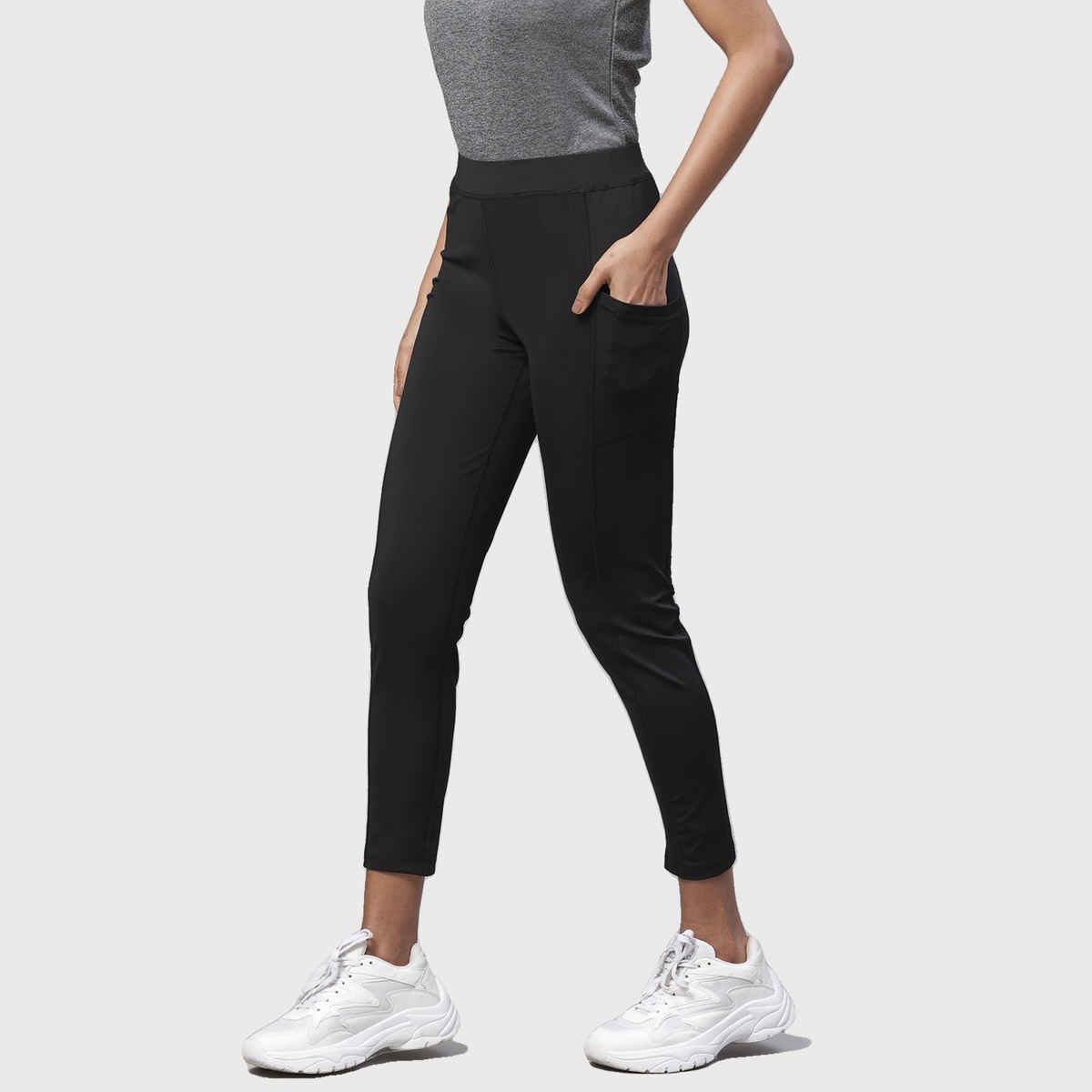 Chkokko Women's Yoga Track Pants Stretchable Gym Legging Tights | Black - L