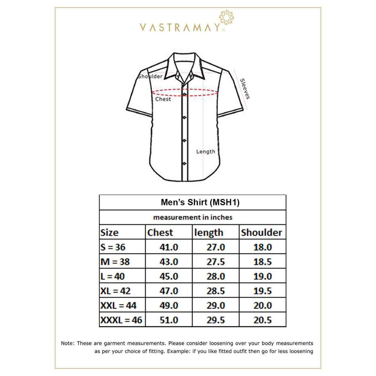 Vastramay Mens Silk Blend Casual Shirt | Golden Short Sleeve Festive Wear with Patch Pocket - XL