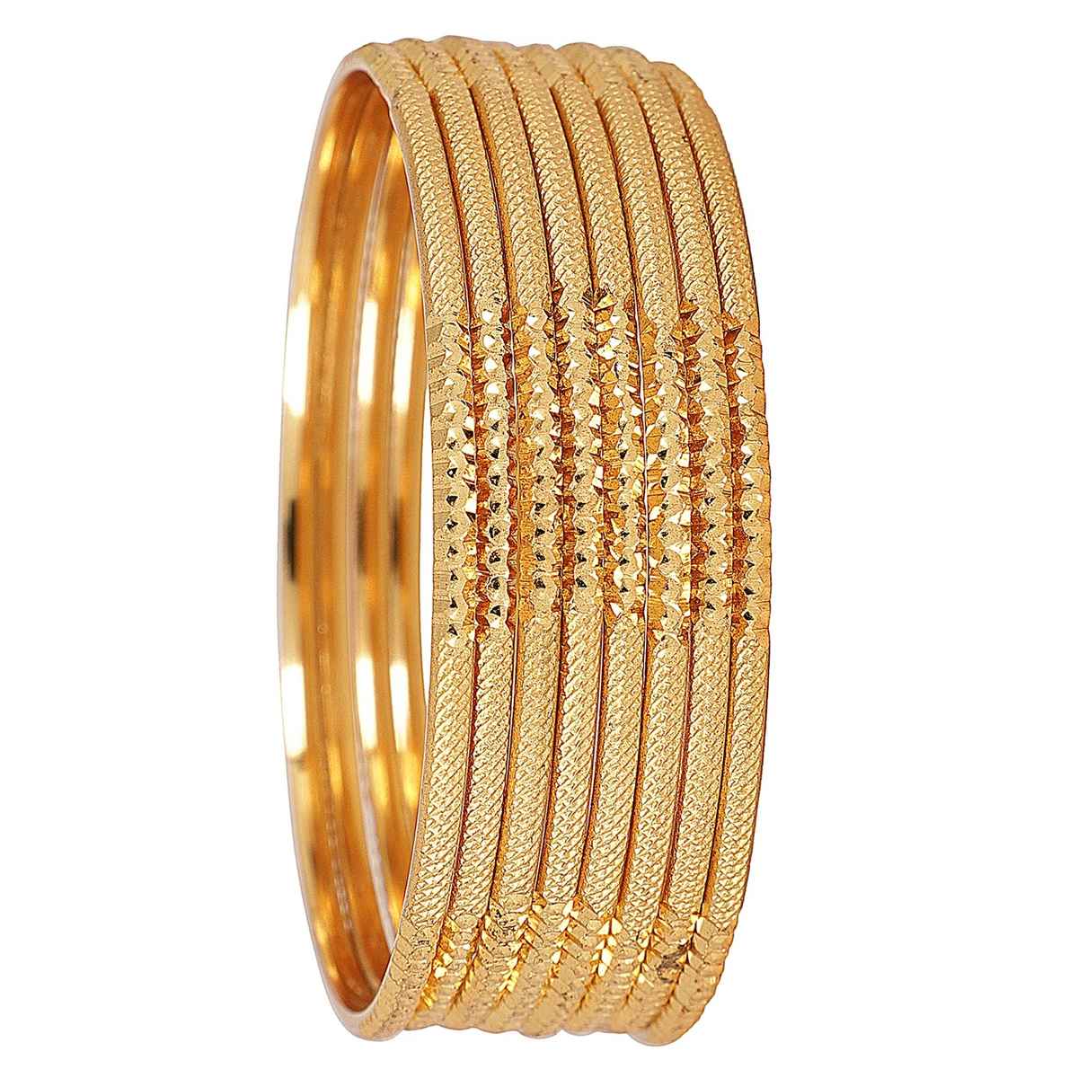 Shining Diva Fashion Set of 8 Traditional Design One Gram Gold Plated Bangle for Women | 11712b-2.8
