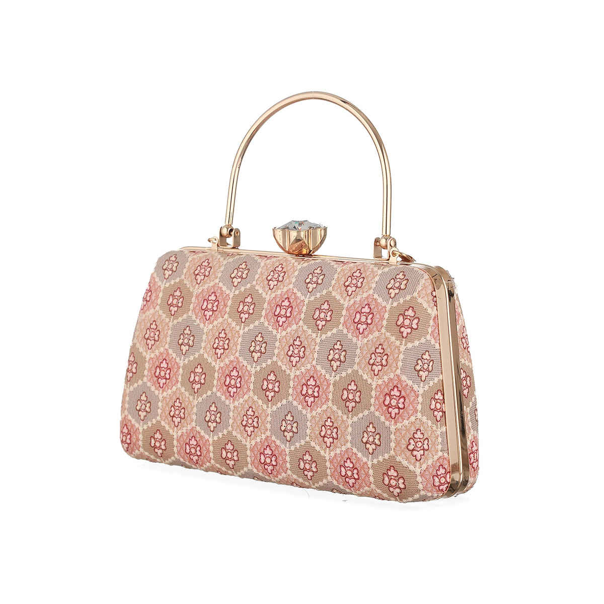 Priyaasi Women's Embroidered Metal Clutch | Multicolour