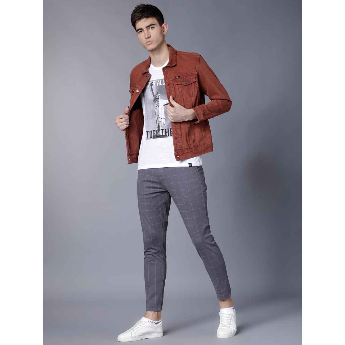 HIGHLANDER Men's Slim Fit Trousers | Grey - 36