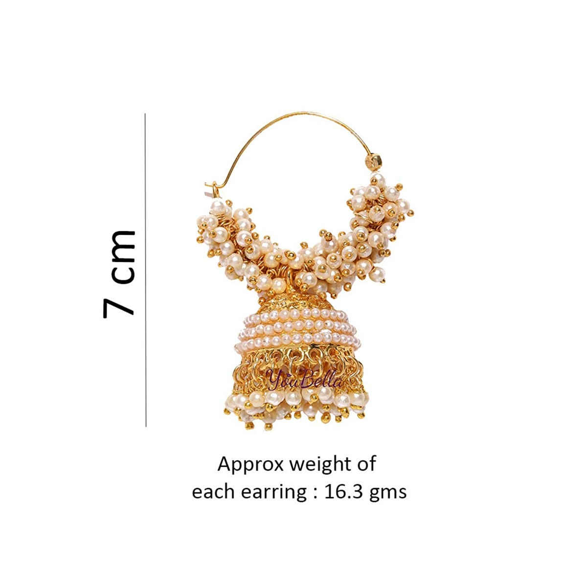 YouBella Gold Plated Pearl Jhumka/Jhumki for Women Traditional Earrings for Girls (YBEAR - 31070)