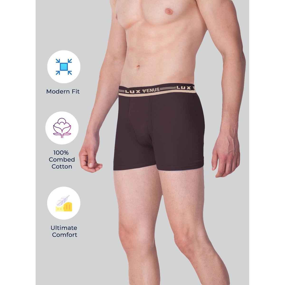 Lux Venus Cotton Men's Trunk - 95 cm | Pack of 2 | Assorted