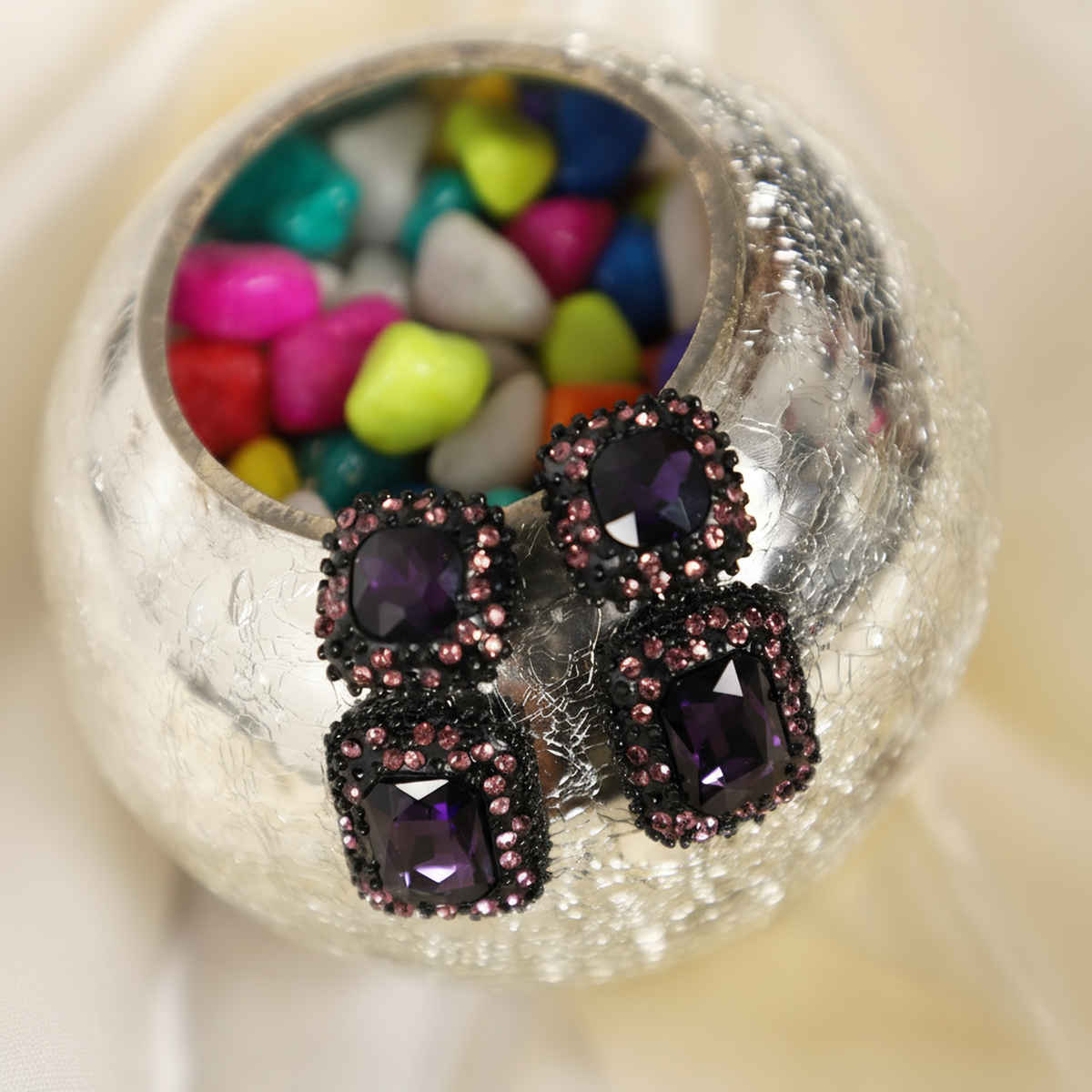 Youbella Drop And Dangler Crystal Earrings For Girls And Women (Purple)(Ybear - 33150)