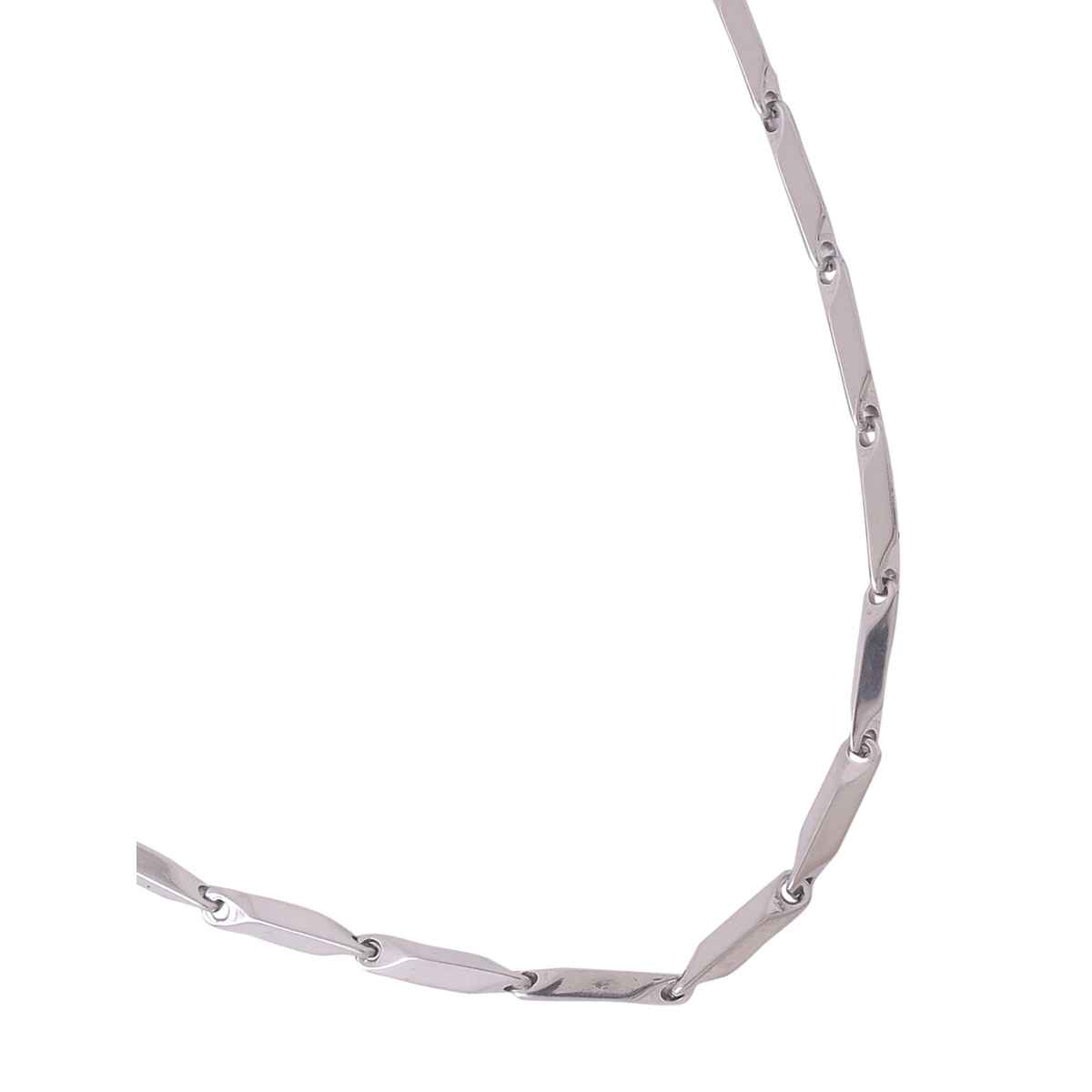 NVR Men's Silver - Toned Stainless Steel Rhodium Plated Chain | NVR2110