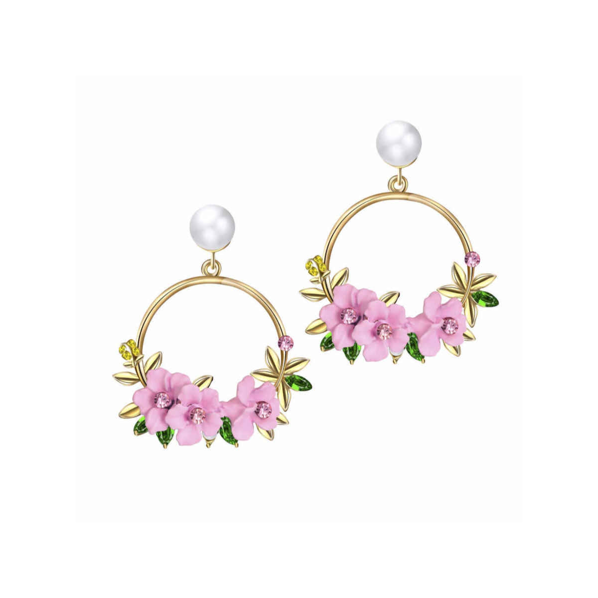 Youbella Jewellery Earrings For Women Floral Resin Earrings For Girls And Women (Pink)(Ybear - 32472)