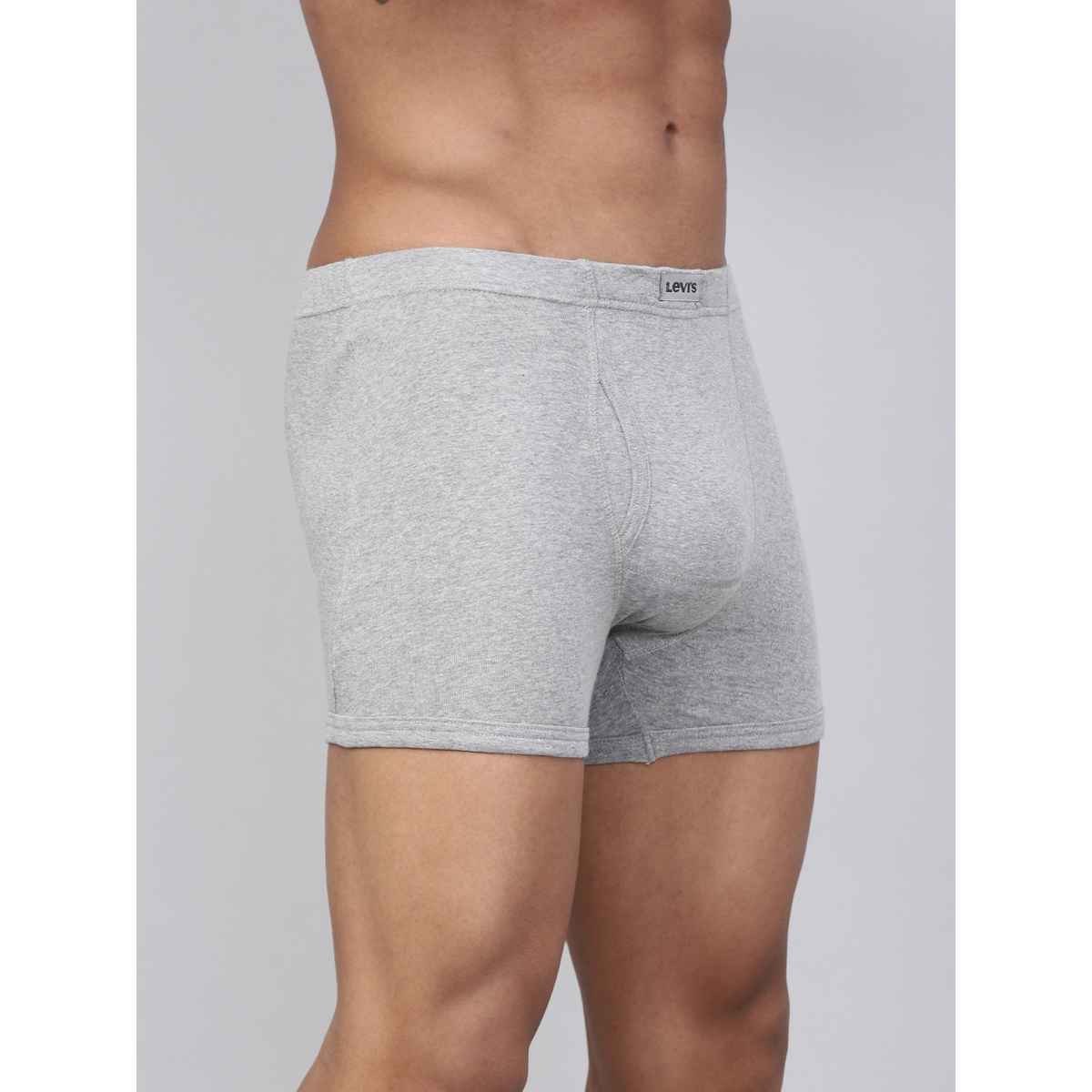 Levi's Men Pure Cotton Long Length Trunk | Ultrasoft Waistband | Light Grey Melange - M