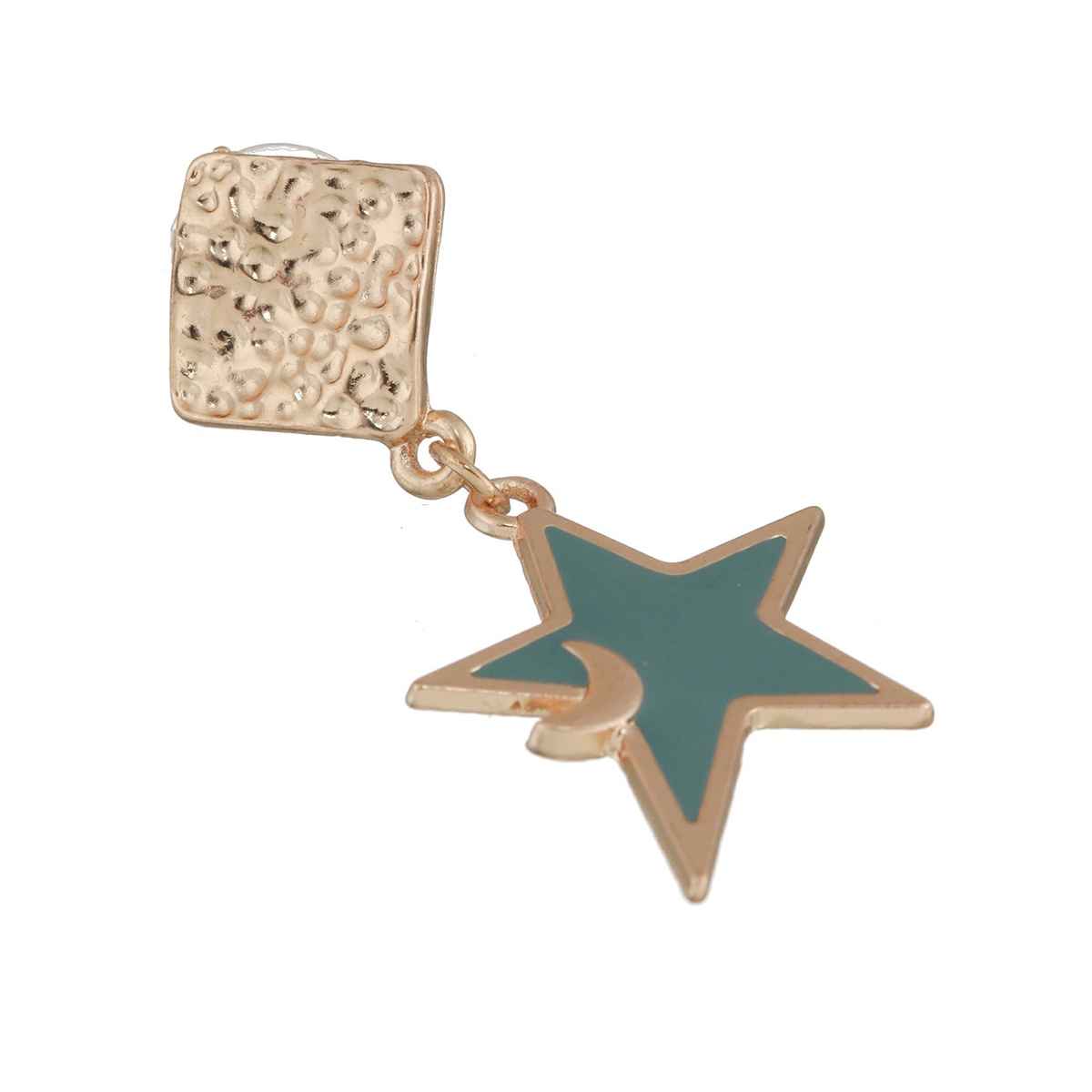 Priyaasi Round Black Rose Gold-Plated Stud Earrings