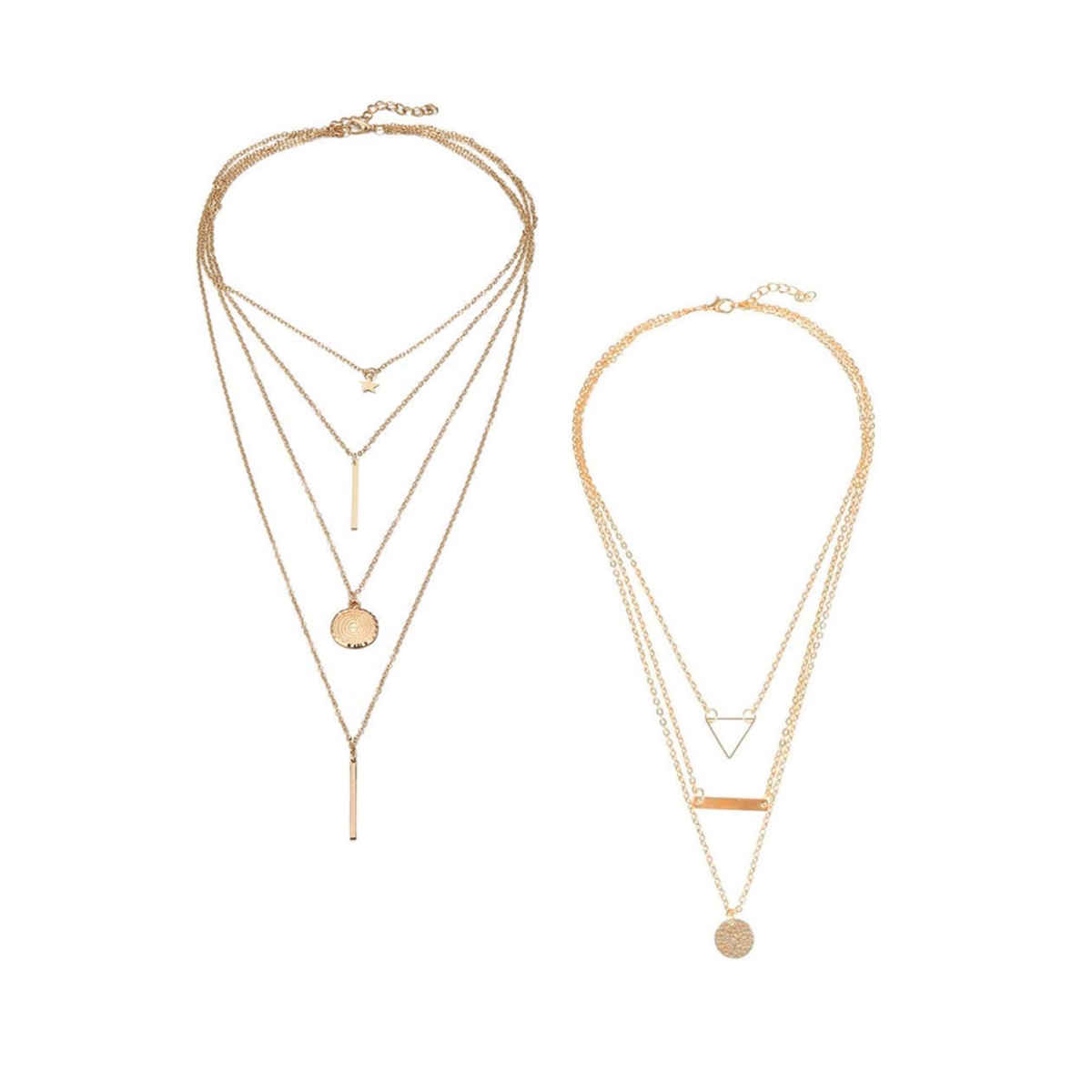 Youbella Jewellery Stylish Combo Of Two Necklace Chains For Women And Girls(Ybnk - 5941)