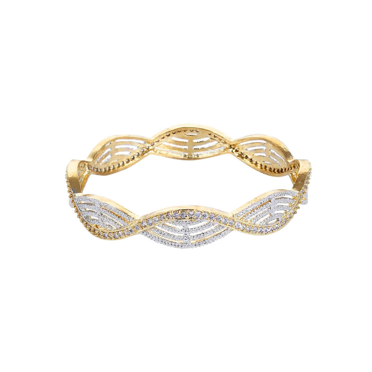 Youbella Traditional Jewellery Gold Plated And Ad Bangle Set For Women (Golden)(Ybbn - 9010B - 2.8)