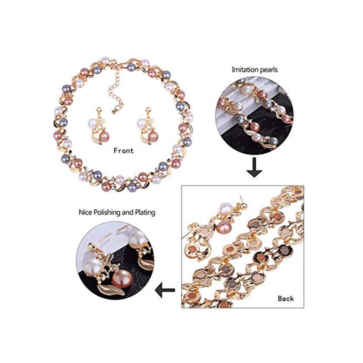 YouBella Stylish Latest Design Necklace Set Jewellery Set for Women (YBNK - 5659)