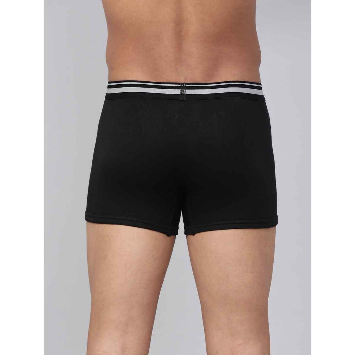 Levi's Innerwear Men's Solid Cotton Rib Ultrasoft Waistband | Black and Red - XL