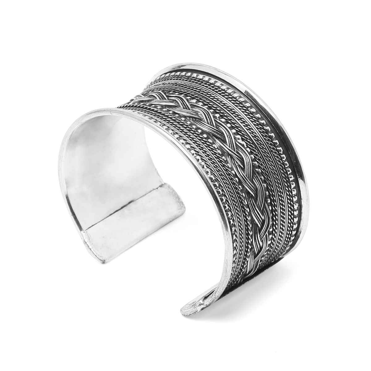Youbella Jewellery Celebrity Inspired Silver Plated Cuff Bracelet For Girls And Women(Ybbn - 91941)