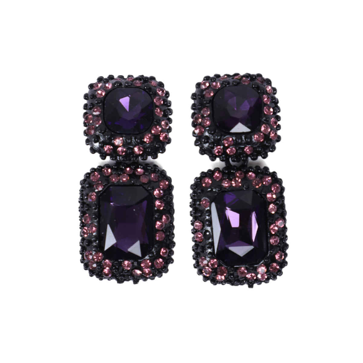 Youbella Drop And Dangler Crystal Earrings For Girls And Women (Purple)(Ybear - 33150)