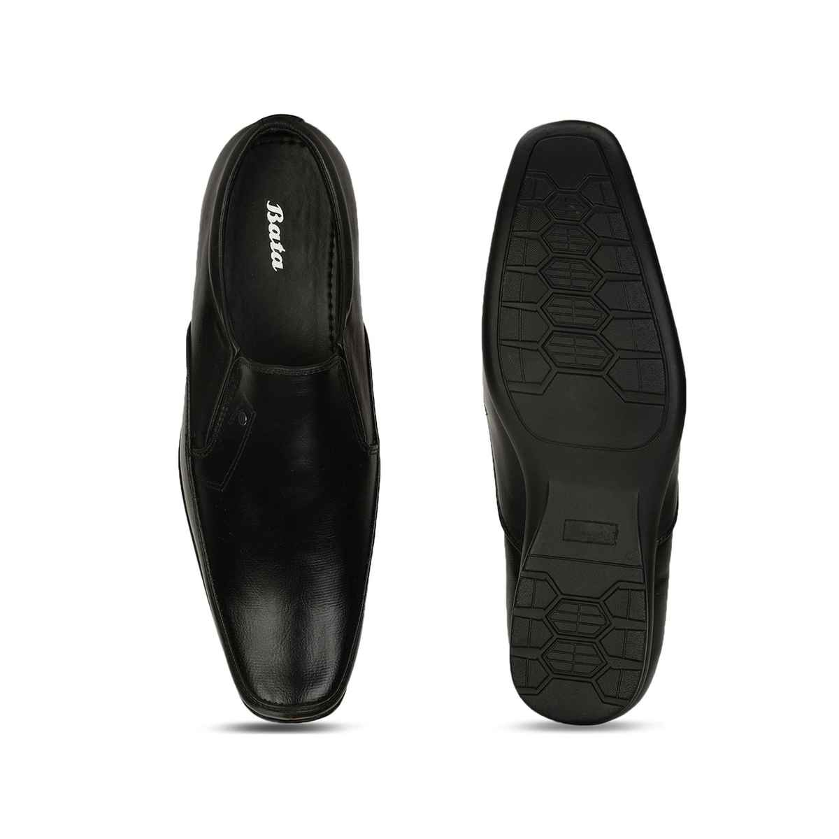 Bata Black Slip On Formal Shoes For Men | 7 UK