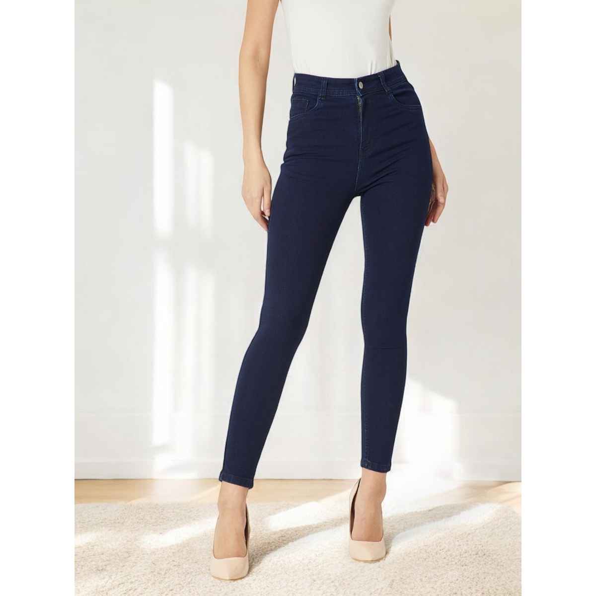Miss Chase Women s Heart Of Darkness Skinny Jeans | Navy Blue | 32