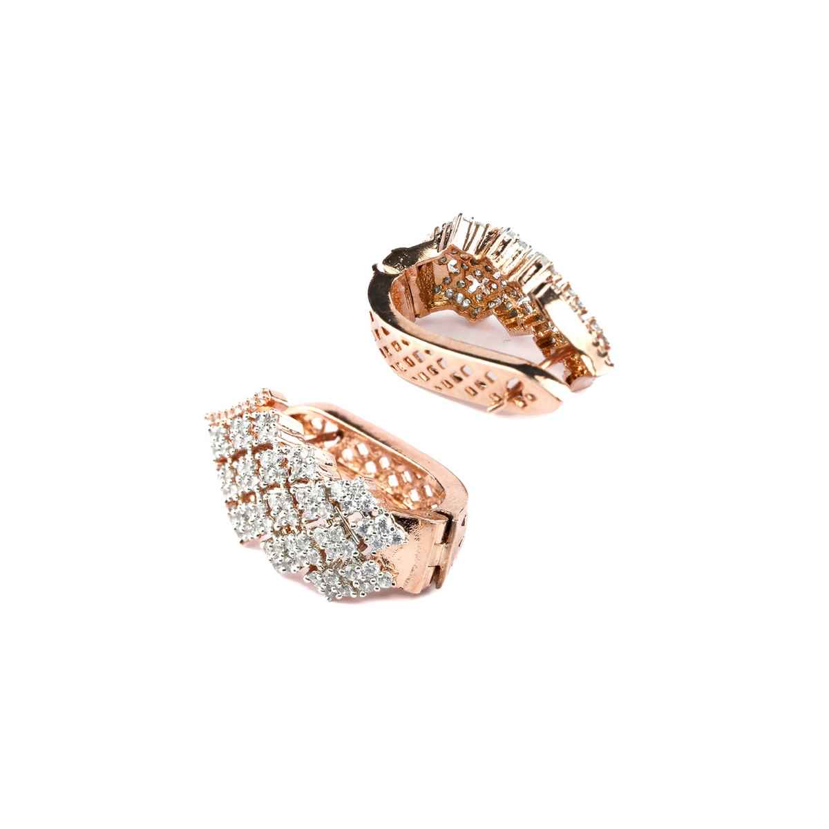 Priyaasi American Diamond Rose Gold Earrings