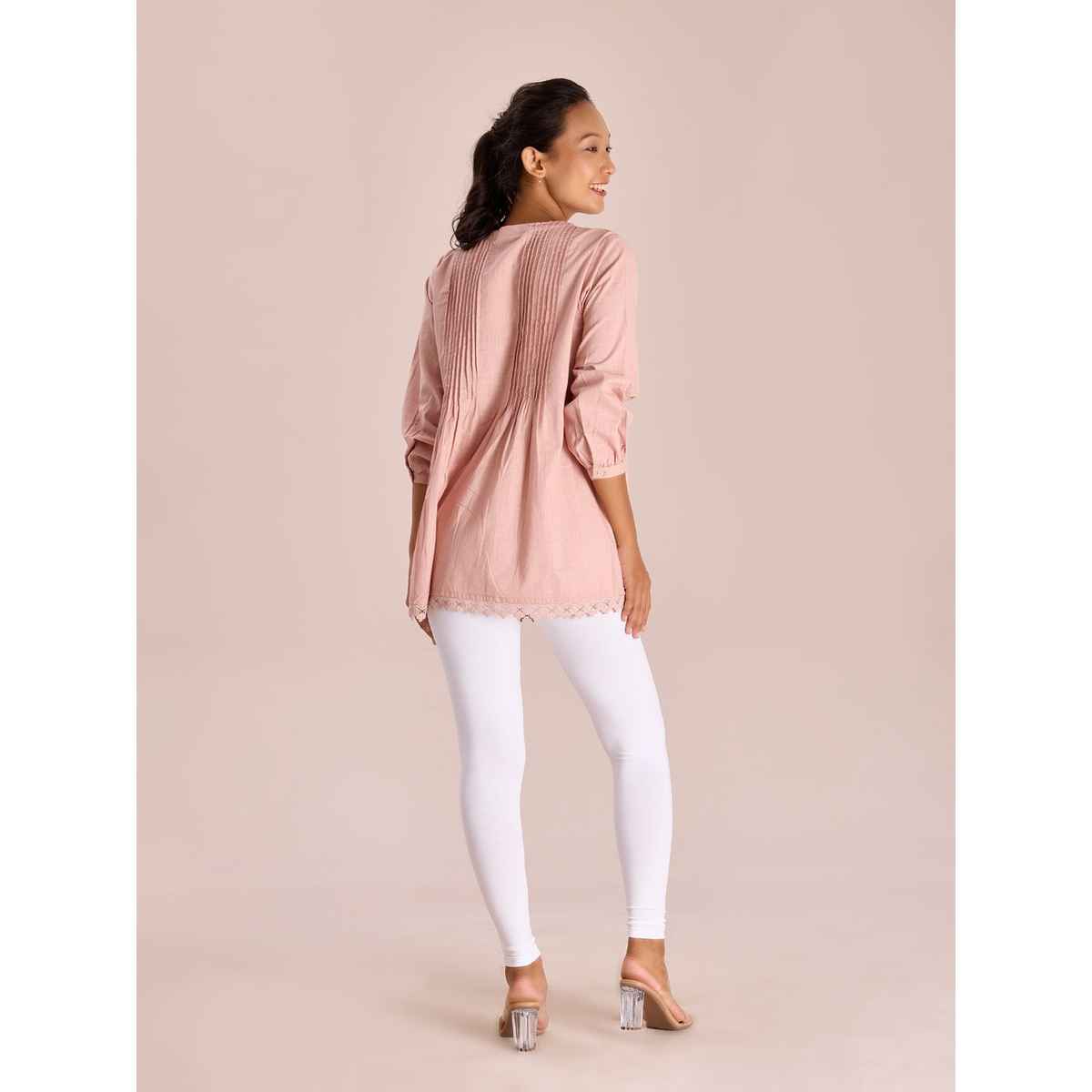 Go Colors Women's Solid Mid Rise Ankle Length Leggings | White - M