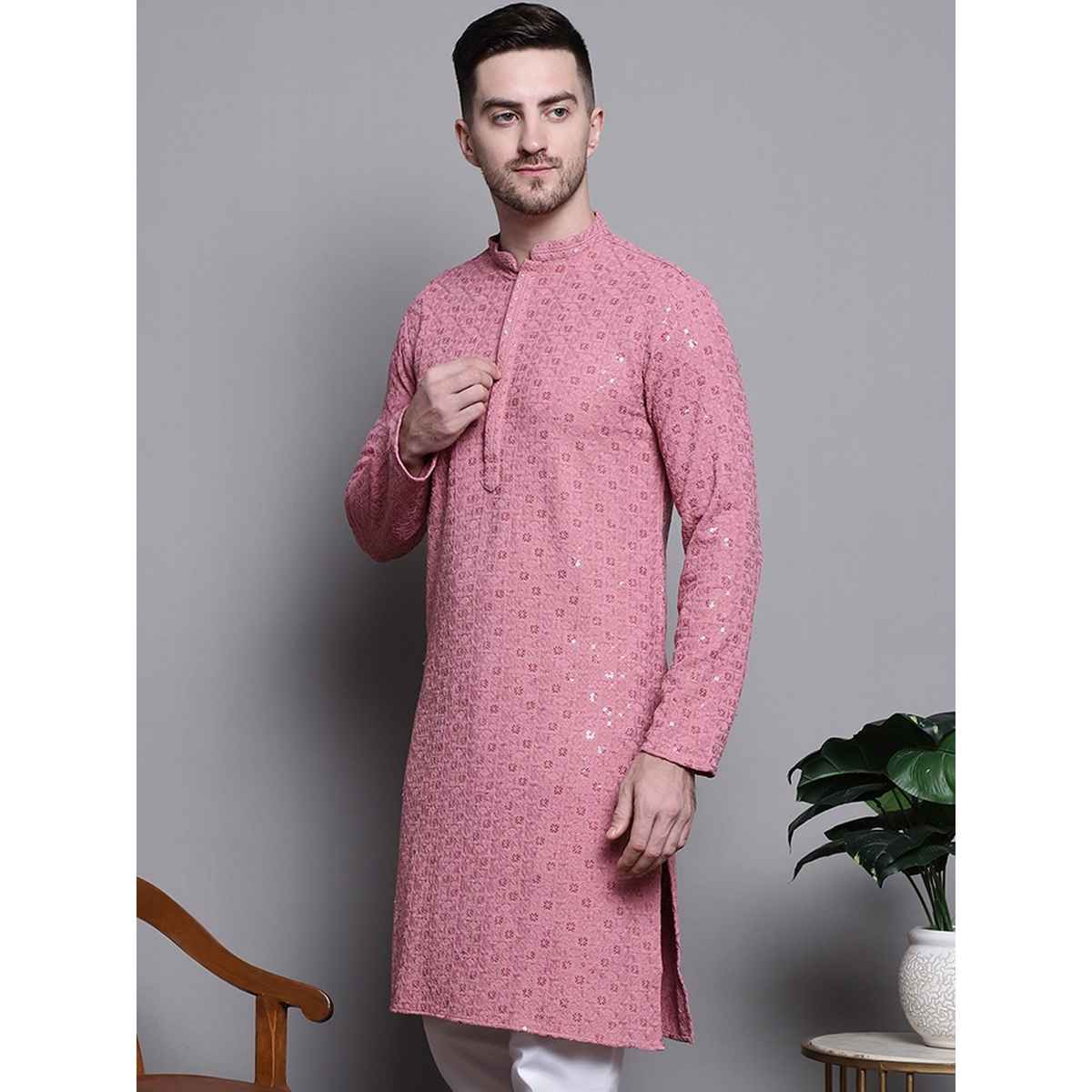 Jompers Men's Kurta | Ko 5006 | Coral - XL