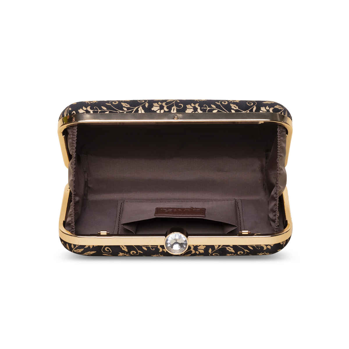 Zouk Srinagar Garden Clutch - Black and Golden