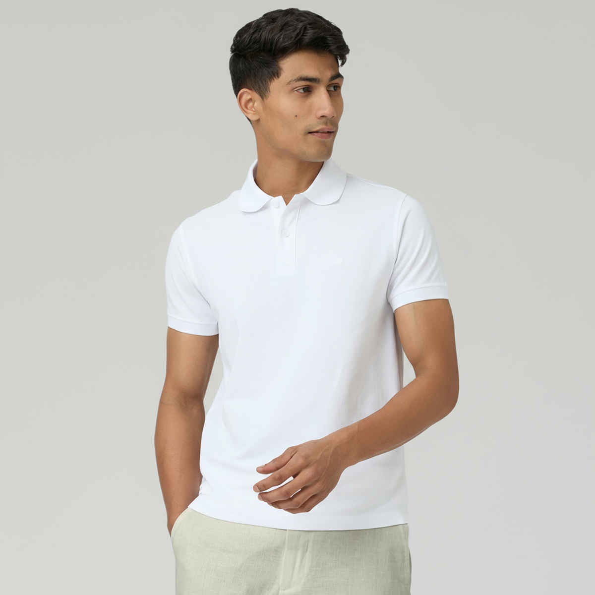 XYXX Nova Polo T-shirt - Polar White | Super Combed Cotton | S