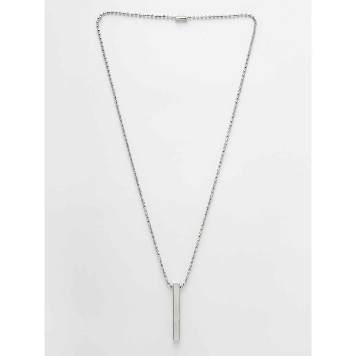 NVR Men's Silver - Toned Stainless Steel Rhodium Plated Chain With Pendant | NVR2112