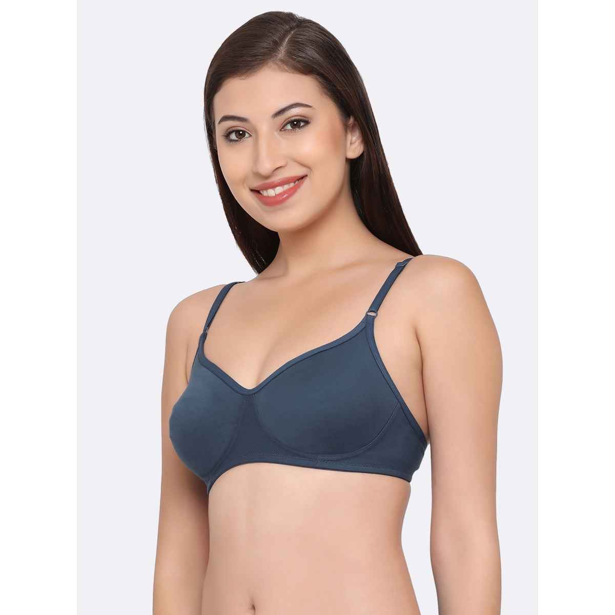 Clovia Women Non-Padded Non-Wired Full Coverage T-Shirt Bra - Blue, Lavender | 36C