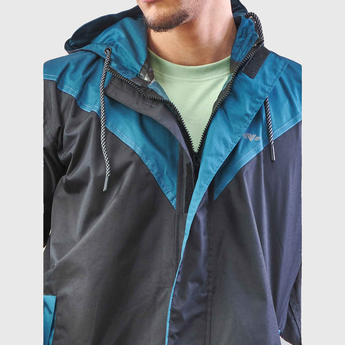 Lux Venus Premium Lightweight Hooded Raincoat for Men With Waterproof Pant - Black | XL