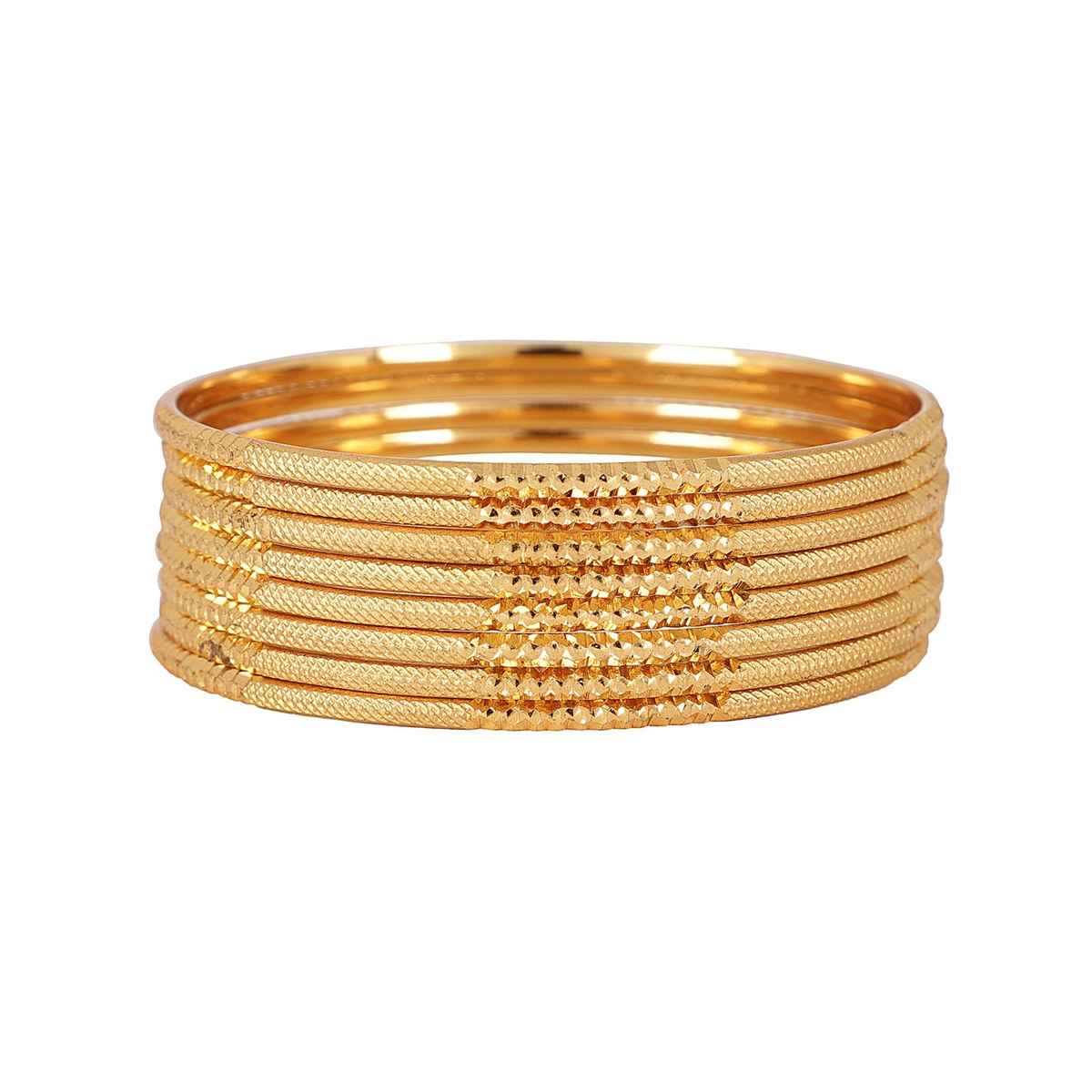 Shining Diva Fashion Set of 8 Traditional Design One Gram Gold Plated Bangle for Women | 11712b-2.8