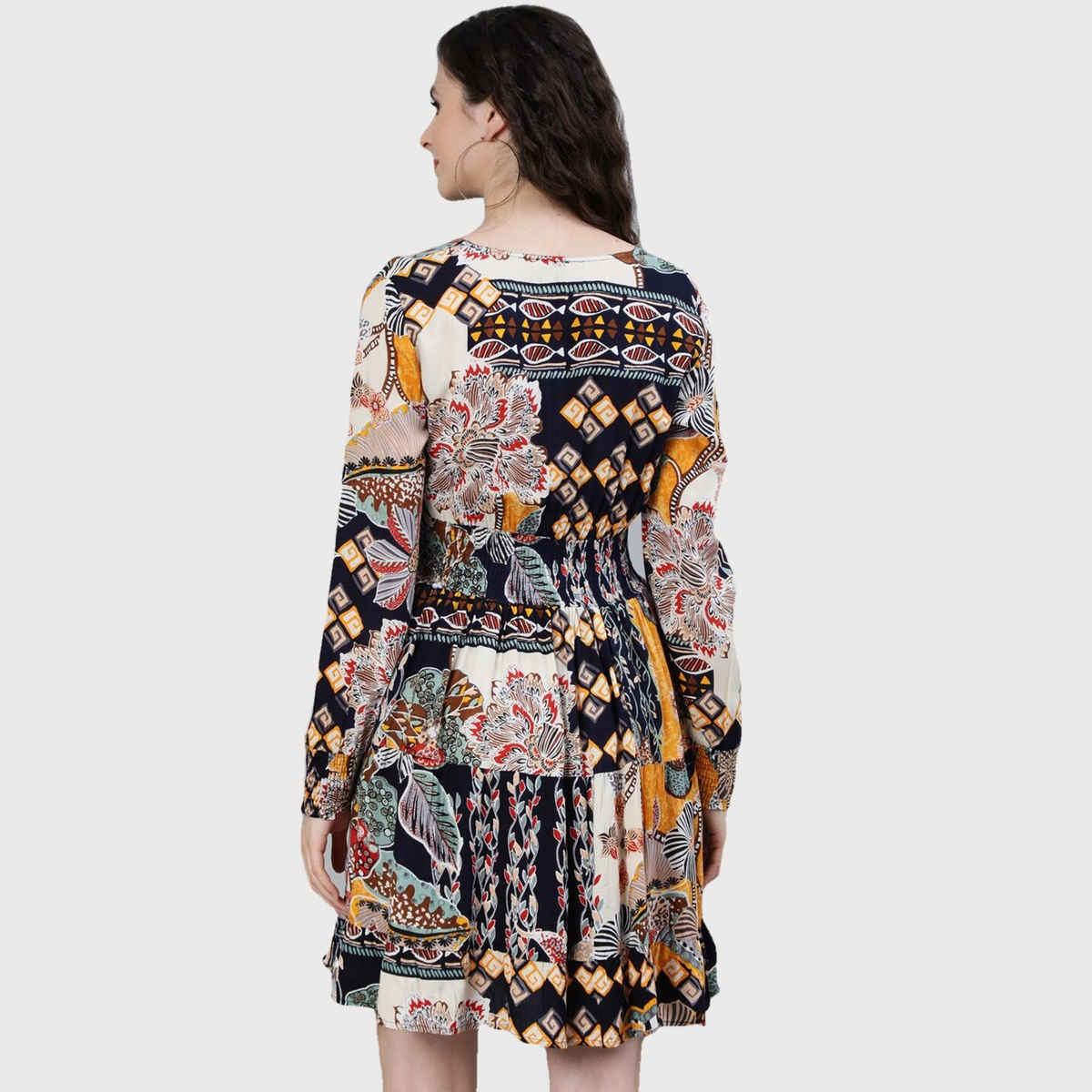 Ishin Women's Multi Floral Dress - L | Drkuls-14011