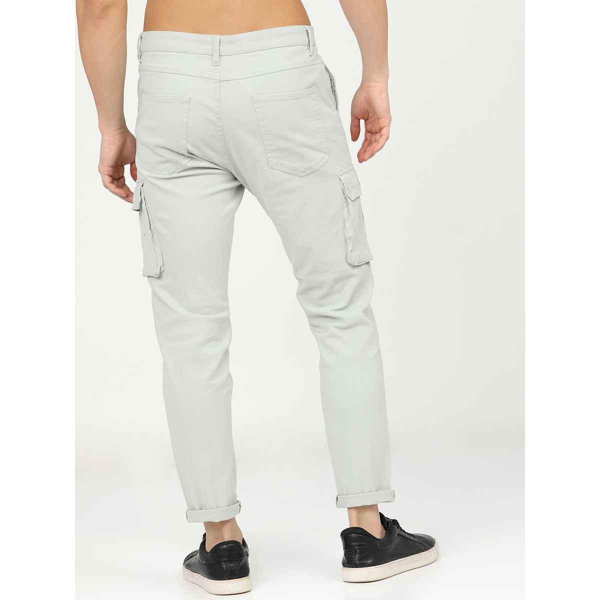 HIGHLANDER Men's Slim Fit Easy Wash Cargos | Mint - 34