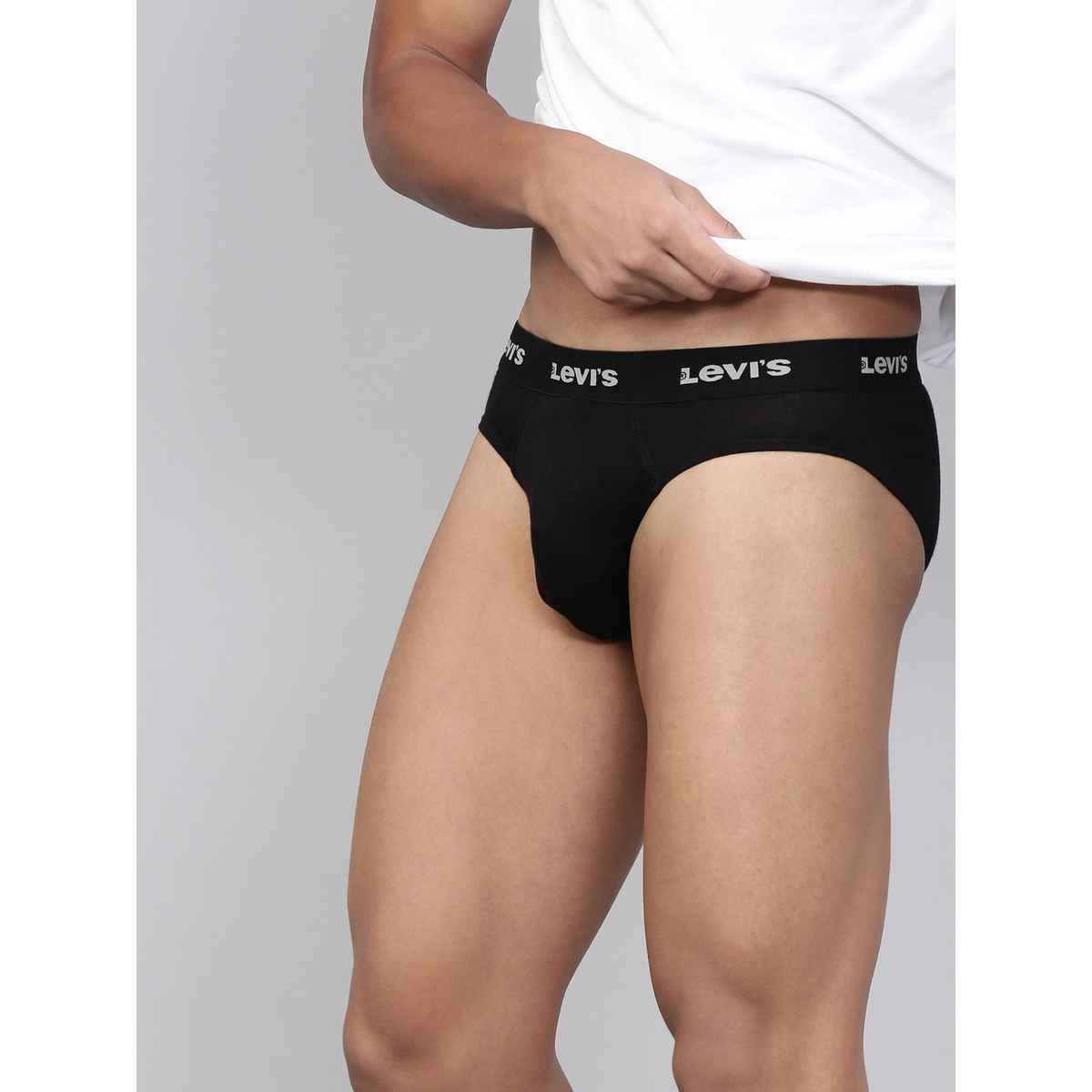 Levi's Innerwear Men's Solid Cotton Ultrasoft Waistband Brief | Assorted - L