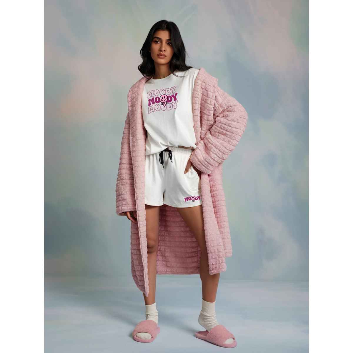 Fflirtygo Women's Cotton Sleep Tees Loungewear Fssc | Moody White | XL