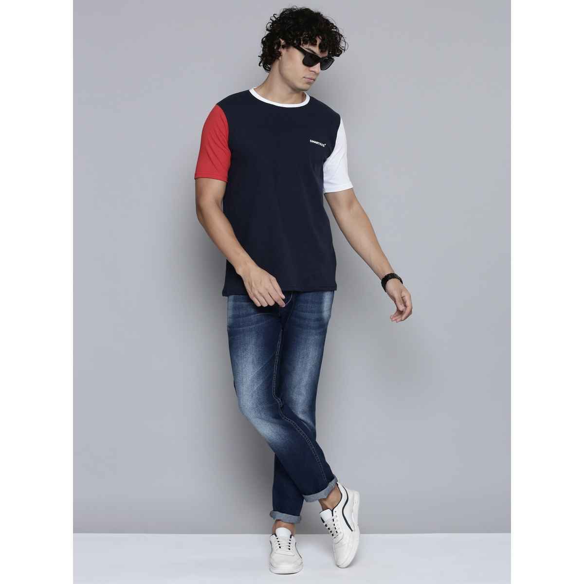 Smartees Men's Printed T-shirt | Navy Blue - L
