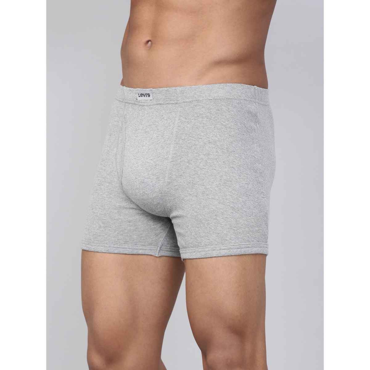 Levi's Innerwear Men's Pure Cotton Long Length Trunk | Grey and Wine - M