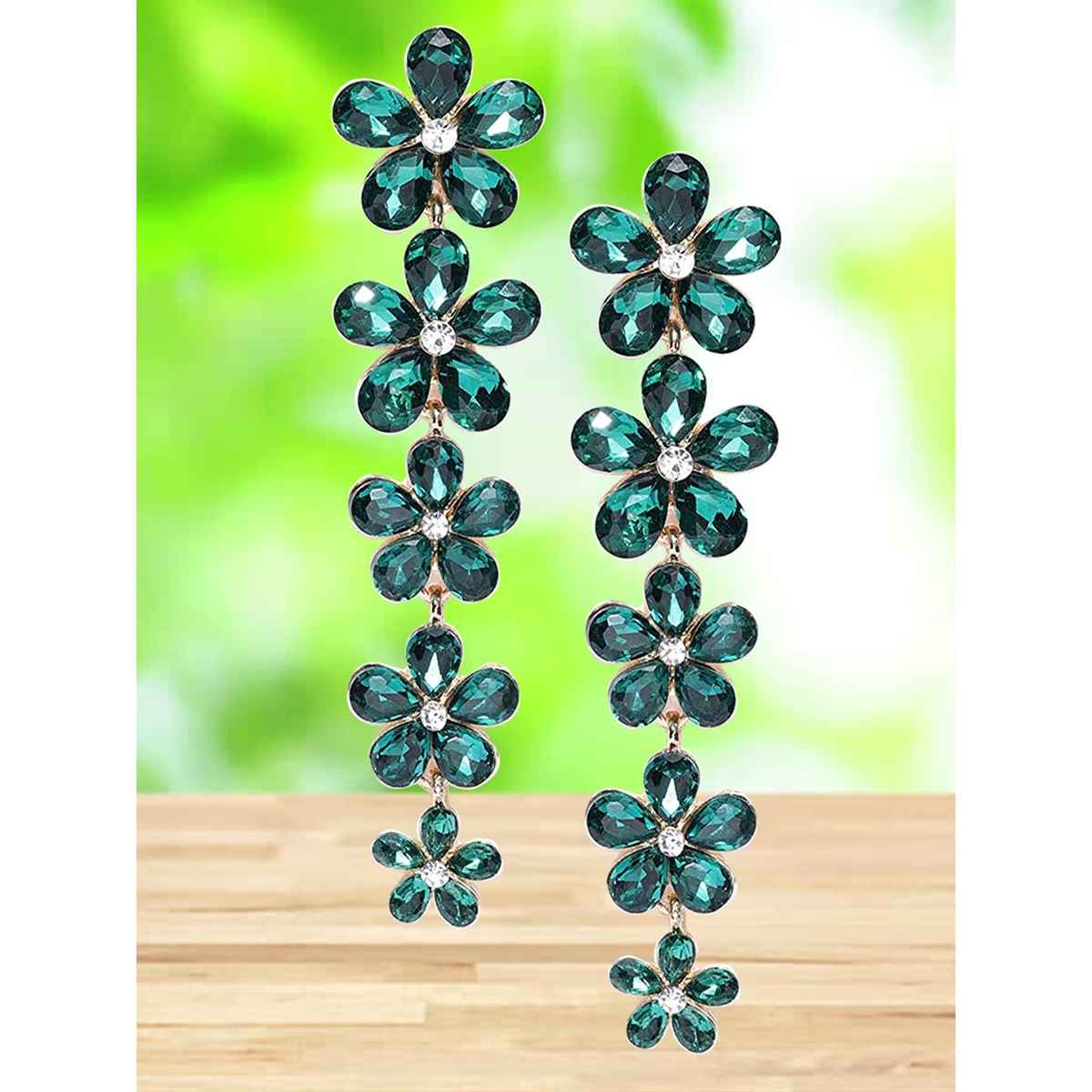 Youbella Swiss Zircon Earings Fashion Earrings For Girls And Women (Green)(Ybear - 32184)
