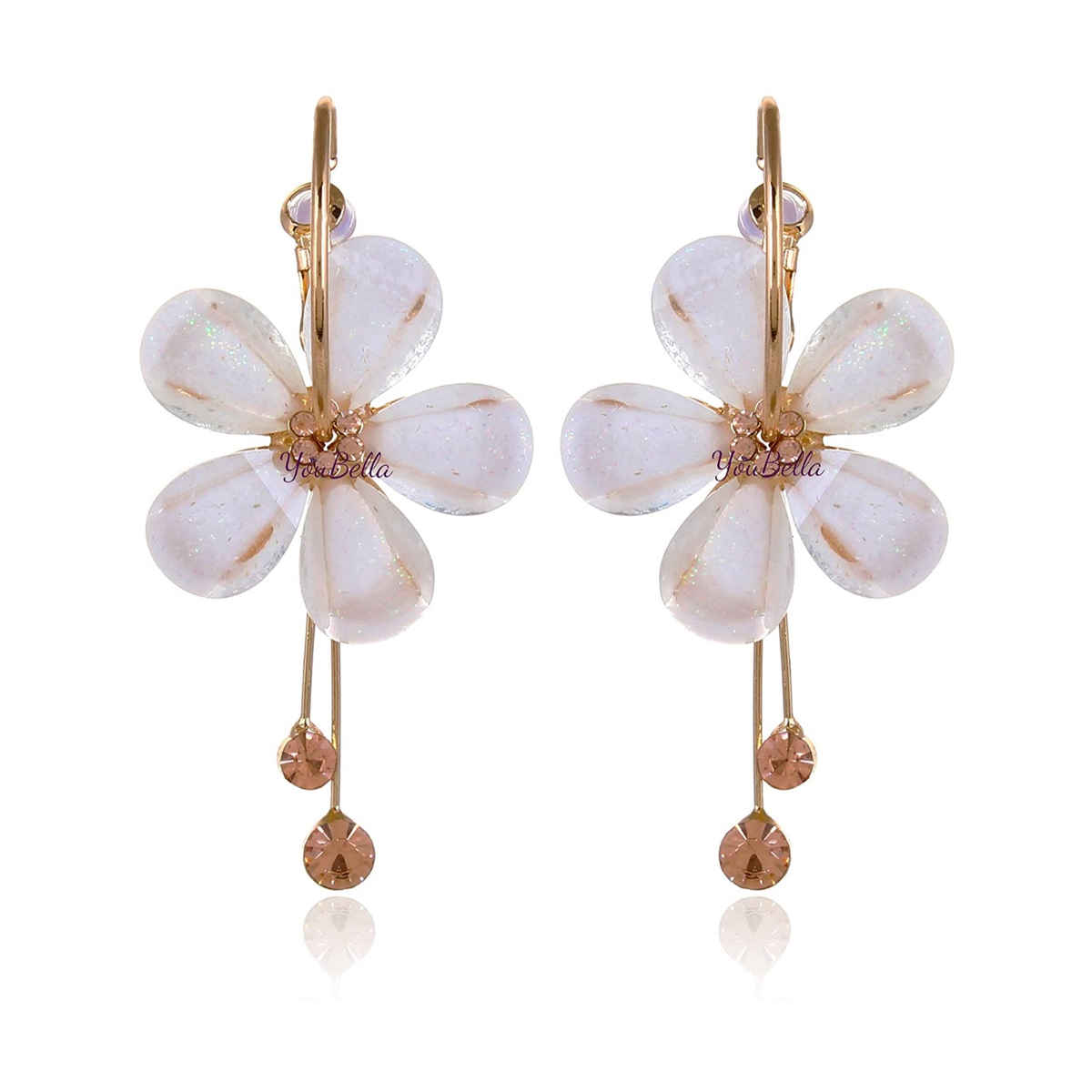 Youbella Jewellery Gold Plated Floral Earrings For Girls And Women (Combo)(Ybear - 32130)