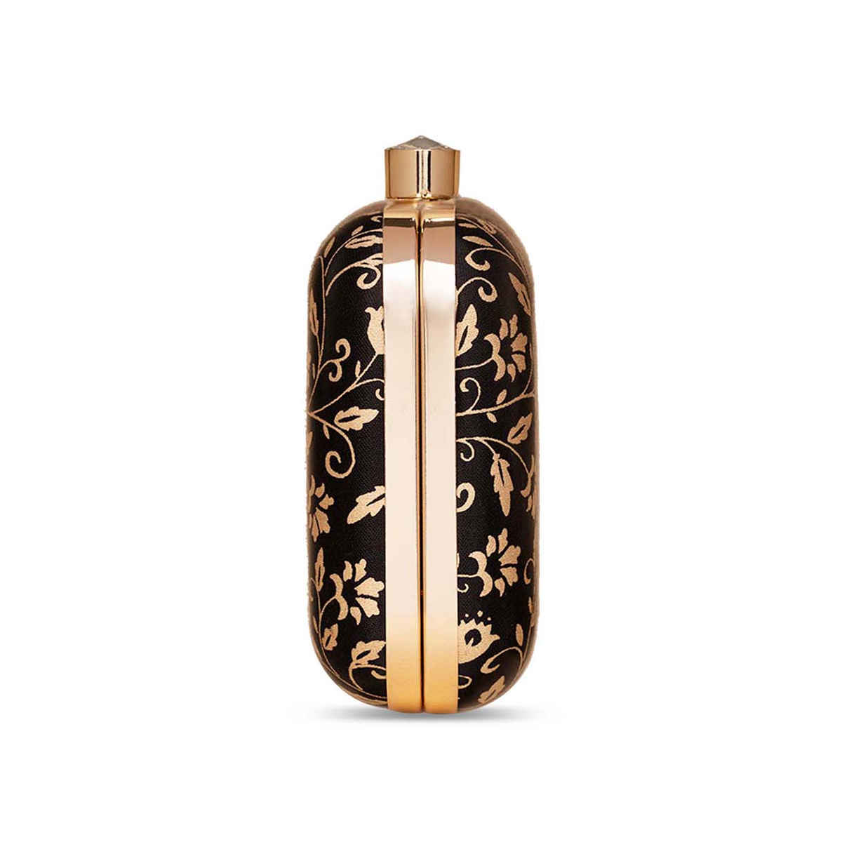 Zouk Srinagar Garden Clutch - Black and Golden
