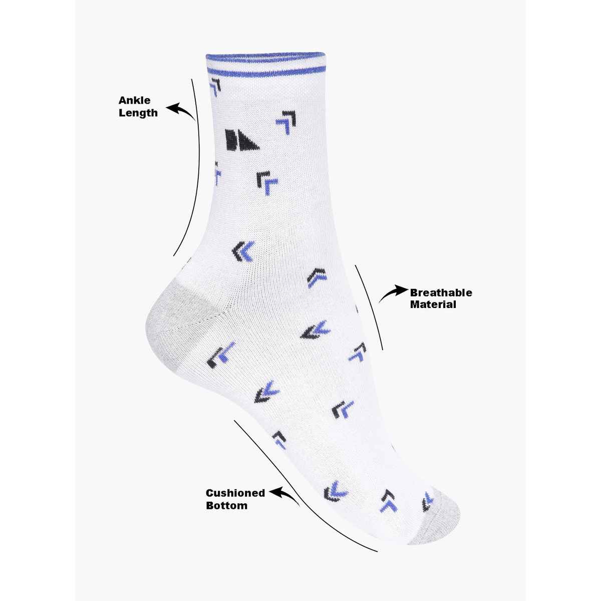 Dennis Lingo Men's Patterned Cotton and Spandex Ankle Socks | Assorted - Free Size