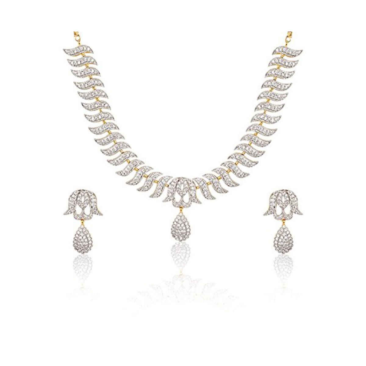 YouBella Latest Traditional Gold Plated and American Diamond Jewellery Set for Women (YBNK - 3082)
