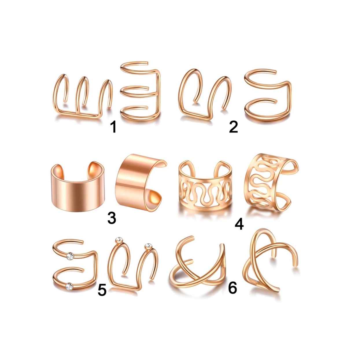 YouBella Fashion Latest Stylish 12 Pcs Combo Clip On Ear Cuff for Women Girls Men (YBEAR - 33414)