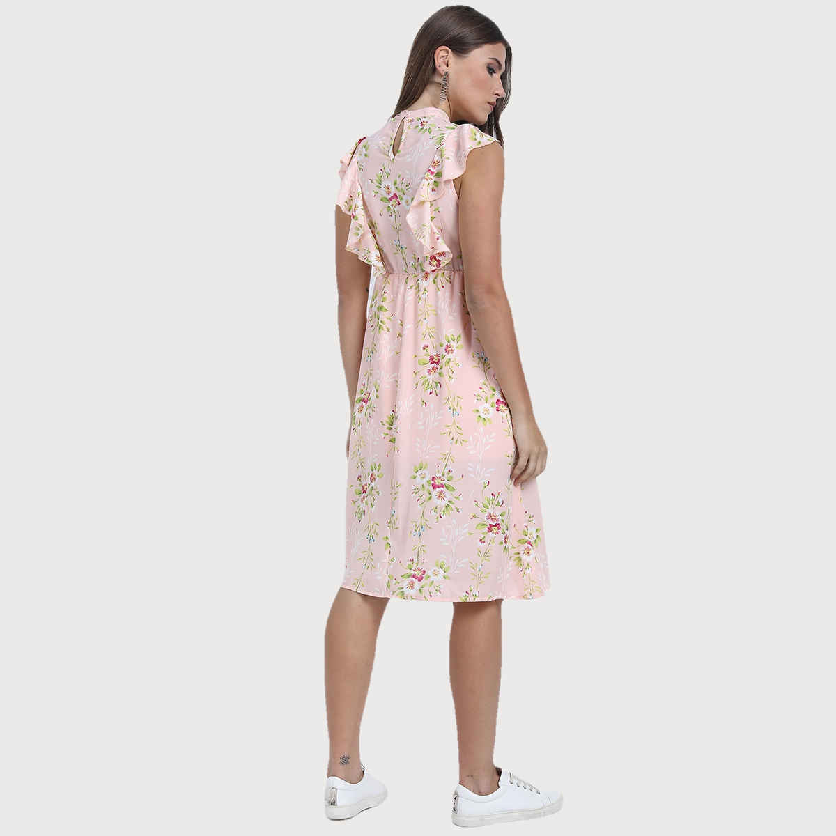 Tokyo Talkies Women's Floral Fit & Flare Dress | Light Pink - S